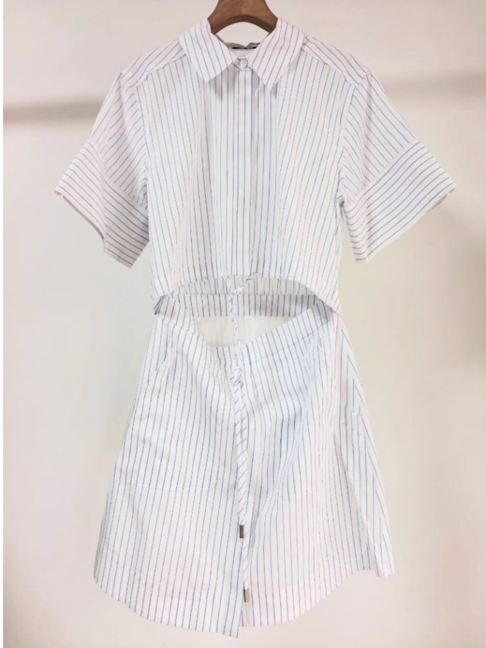 MUST HAVE SIMKHAI Marcy Mini Shirt Dress 2/4/6 White Stripe Cotton Casual - Picture 5 of 12